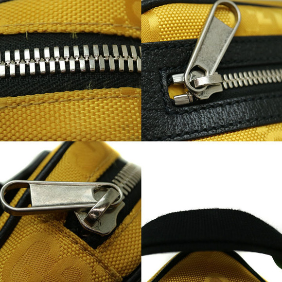 Gucci Body Bag Canvas Leather Black Yellow - Picture 8 of 9